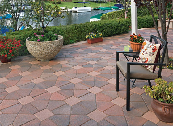 Paver hardscape walkway and patio surface