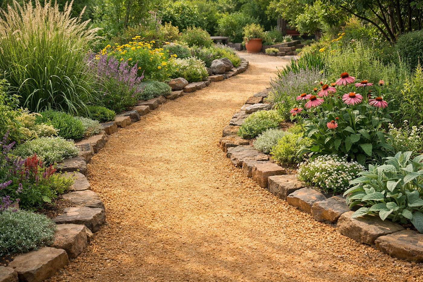 Decomposed granite garden pathway