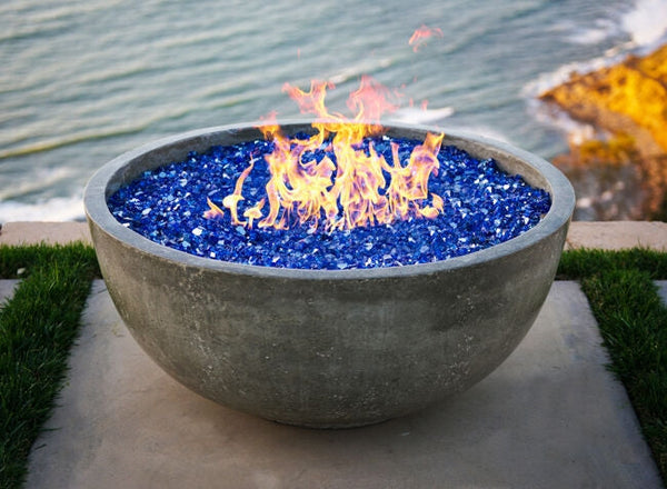Fire glass in a gas fire feature