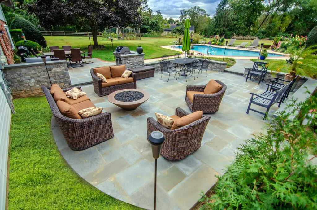 Refreshed patio and garden in spring
