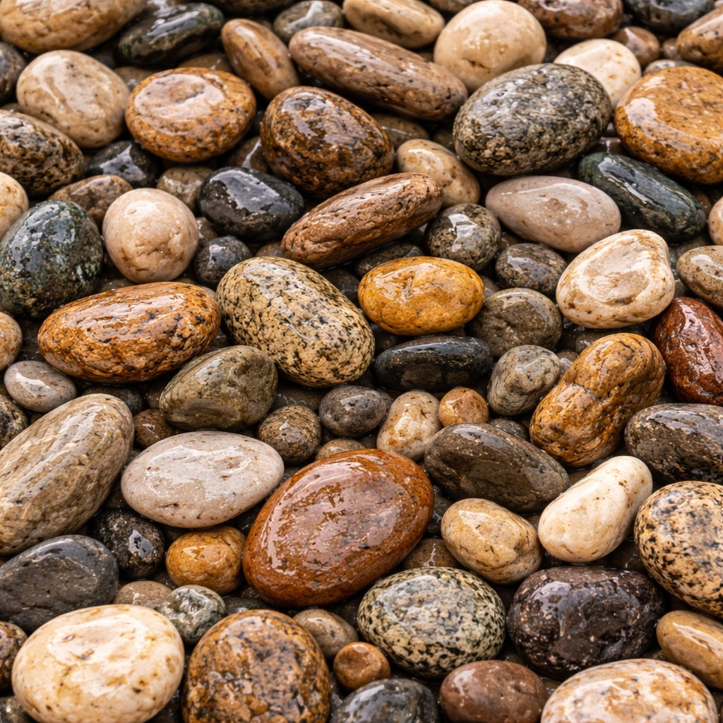 River rock in a landscape