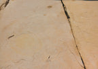 Arizona Gold Buckskin Flagstone Standup 2" grade, large select flagstone slabs stood on edge and strapped for delivery