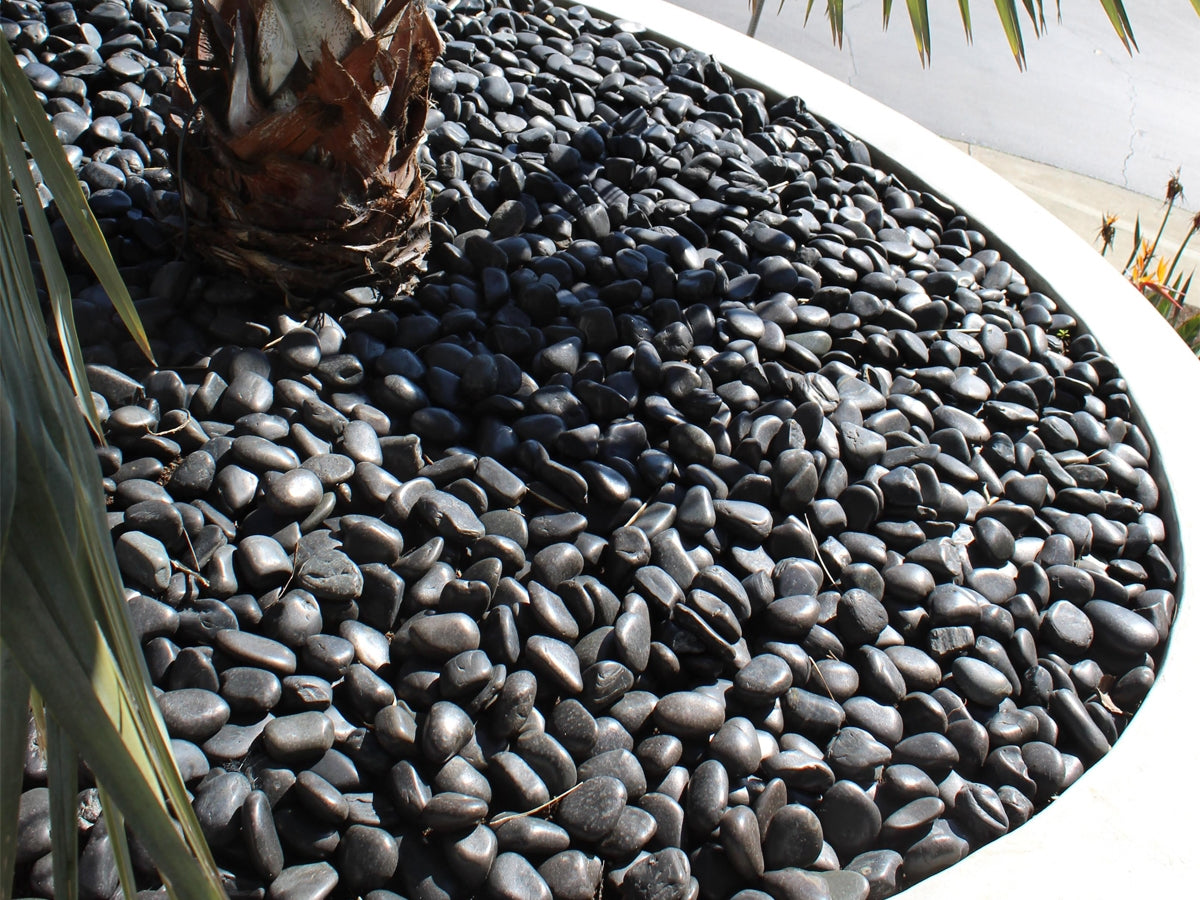 Black Polished Pebbles