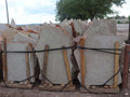 Arizona Classic Oak Flagstone Standup 2" grade, large select flagstone slabs stood on edge and strapped for delivery