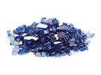 Cobalt Blue Reflective Fire Glass, pile of mirrored blue fire glass