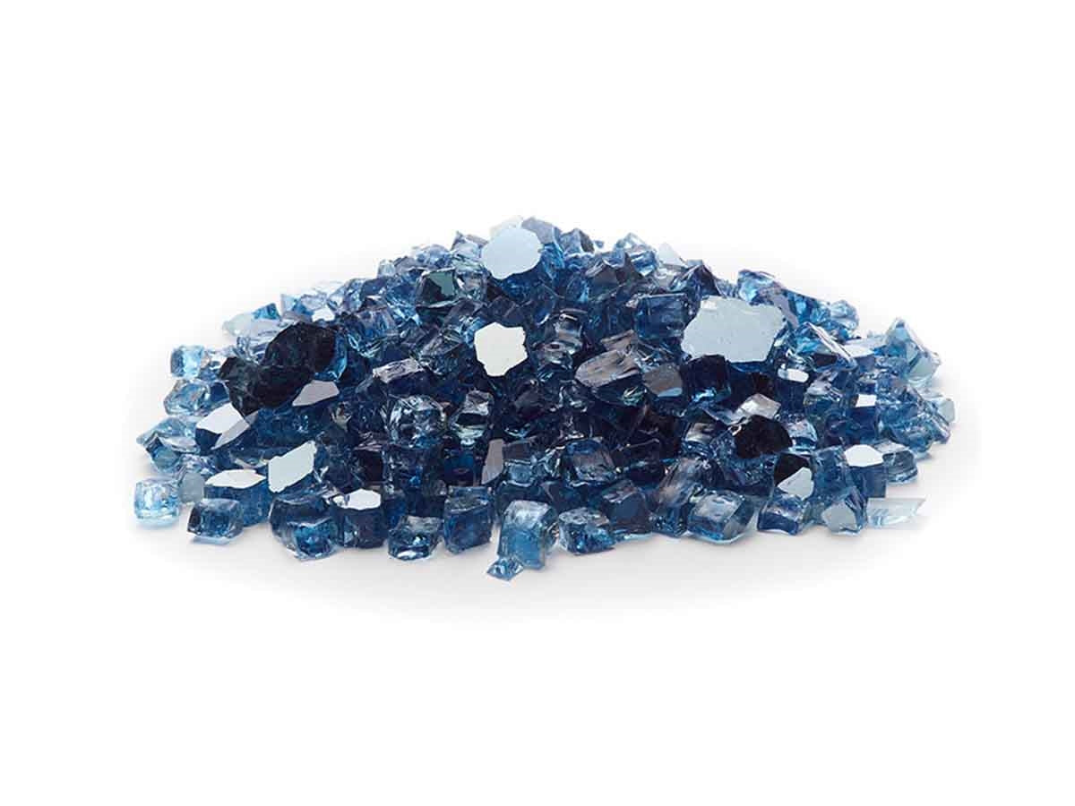 Sky Blue Reflective Fire Glass