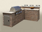 Stone Wall BBQ Island L-Shaped BBQ Island