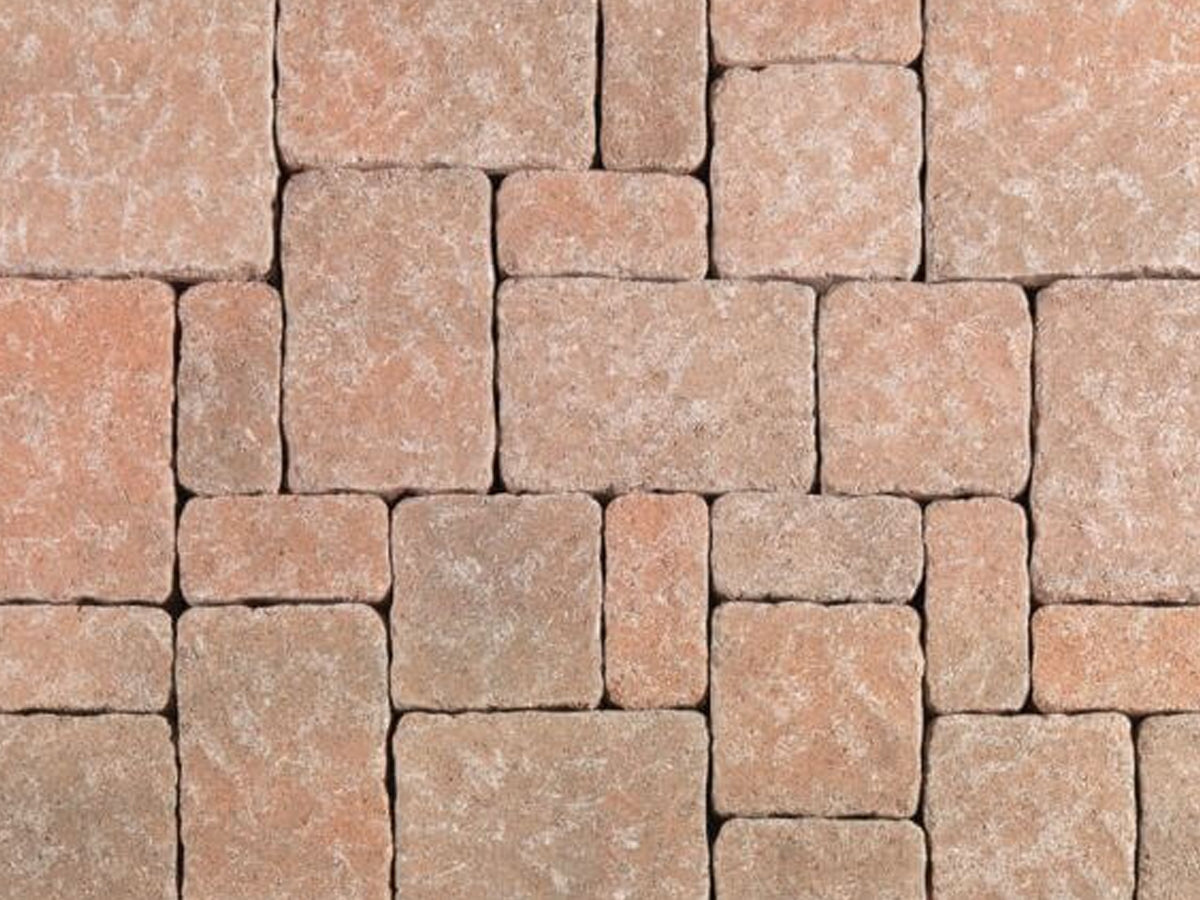 Estate Cobble Pavers Cream-Terracotta-Brown