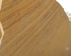 Arizona Buckskin Stripe & Swirl Flagstone Standup 2" grade, large select flagstone slabs stood on edge and strapped for delivery