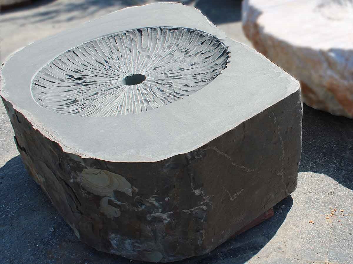 Basalt boulder fire pit