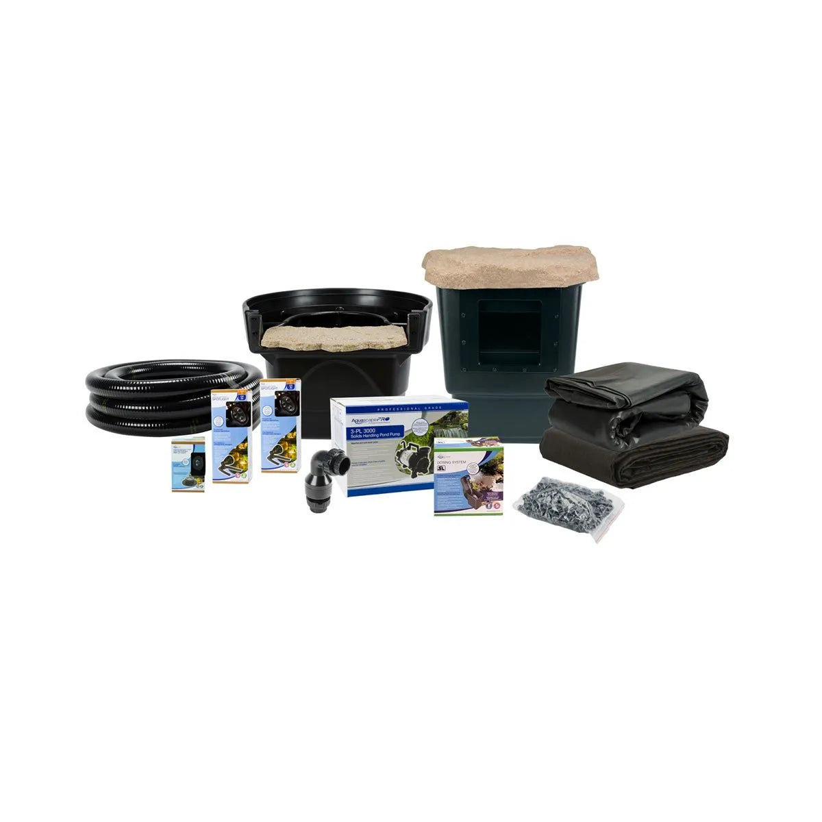 Medium Pond Kit 11' X 16' W/3-Pl 3000 Pond Pump