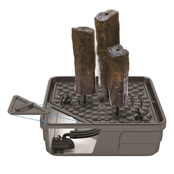 Natural Mongolian Basalt Columns Set Of 3 Fountain Kit – image 3