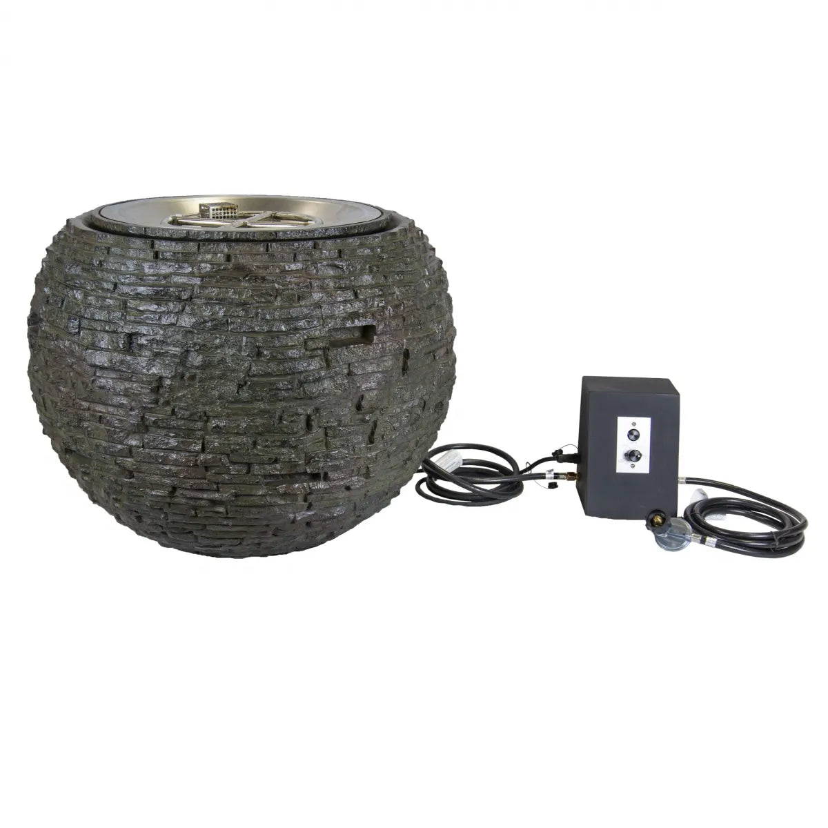 Fire And Water Stacked Slate Sphere – 32" Dia (81 Cm) – image 2