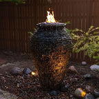 Fire And Water Stacked Slate Urn - 55” H (140 Cm)