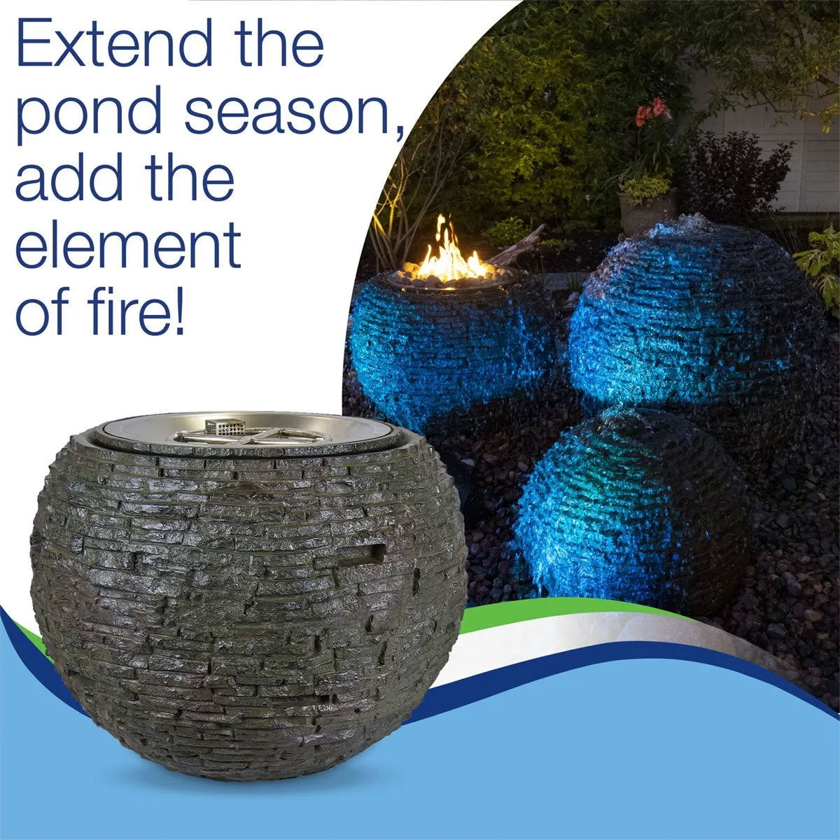 Fire And Water Stacked Slate Sphere – 32" Dia (81 Cm) – image 9