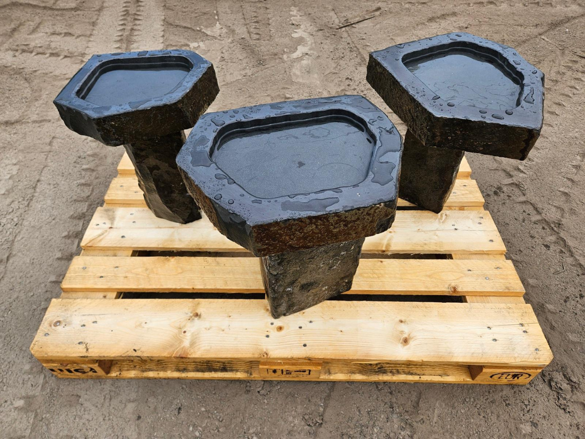 Basalt Column Bird Bath Dish