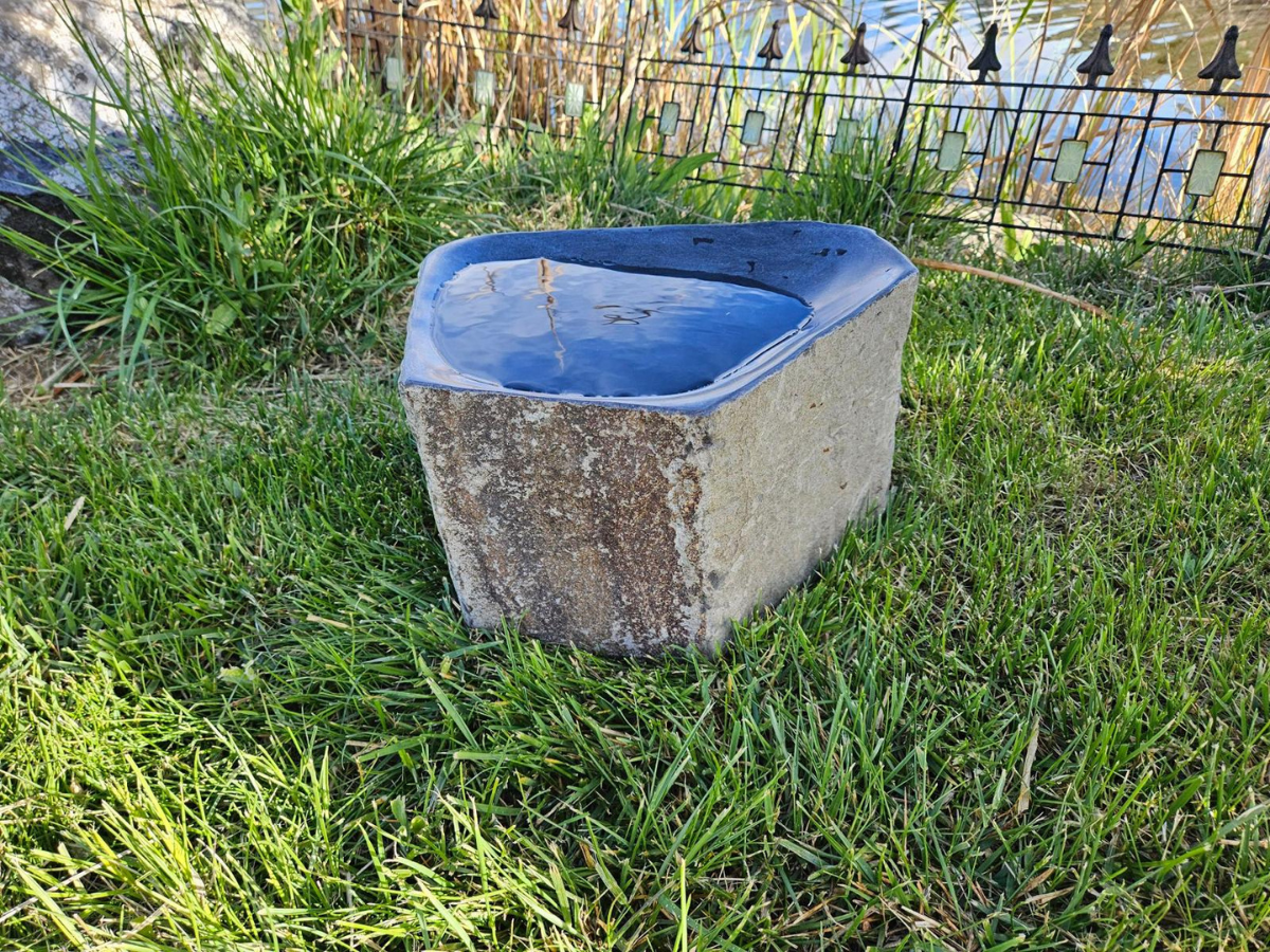 Basalt Column Bird Bath Dish