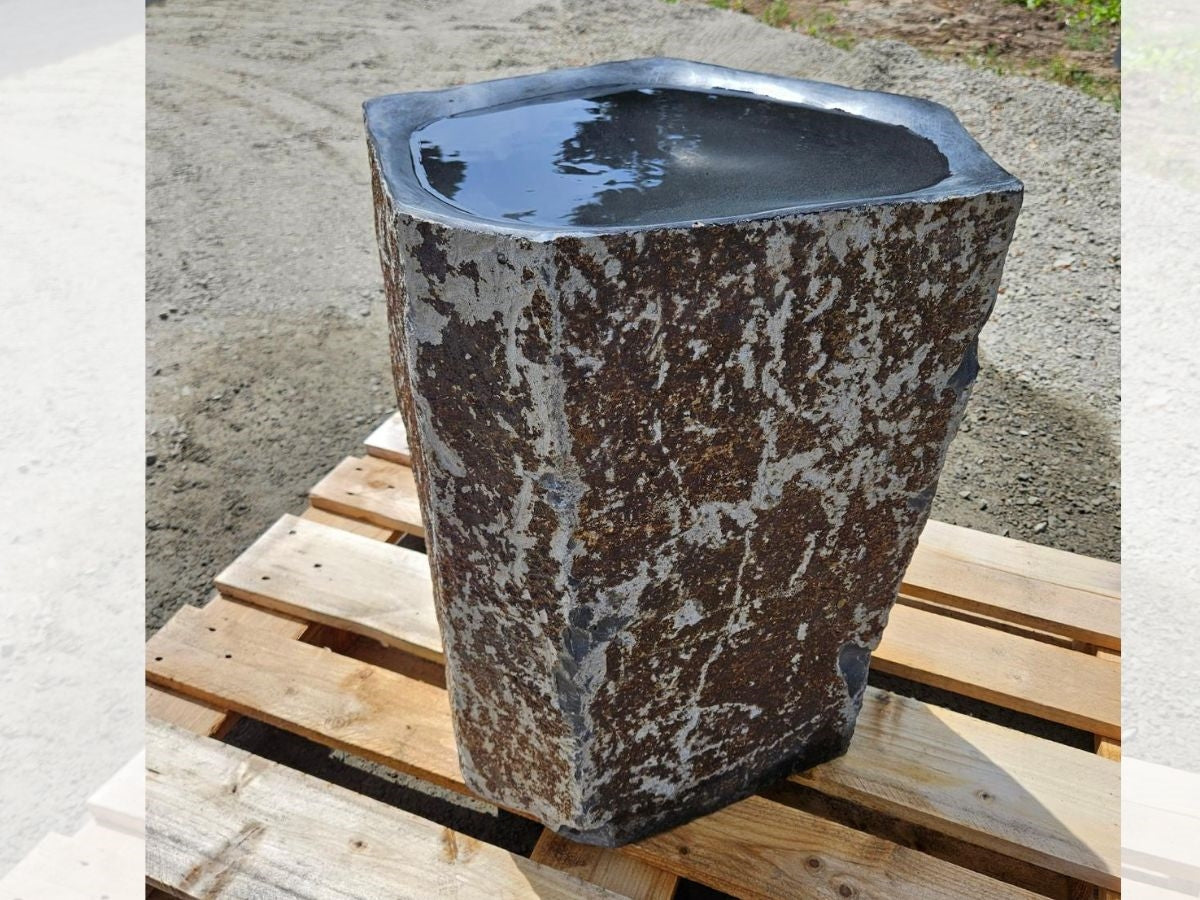 Basalt Column Bird Bath Dish