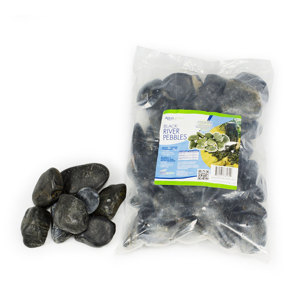 Decorative River Pebbles - Black 22 Lb / 10 Kg Bag