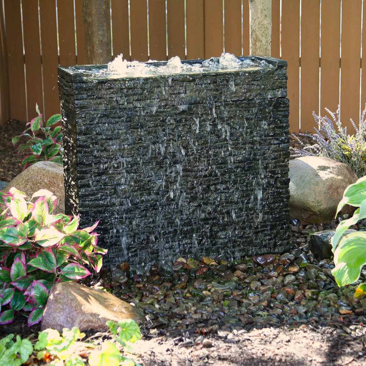 Stacked Slate Wall Base-Straight - 26" H (66 Cm)