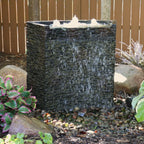 Stacked Slate Wall Base-Curved - 26" H (66 Cm)