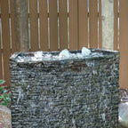 Stacked Slate Wall Topper-Curved Rear-Spill