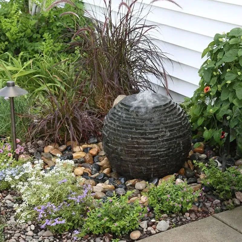 Stacked Slate Sphere Fountain Kit - 18" Dia (46 Cm)