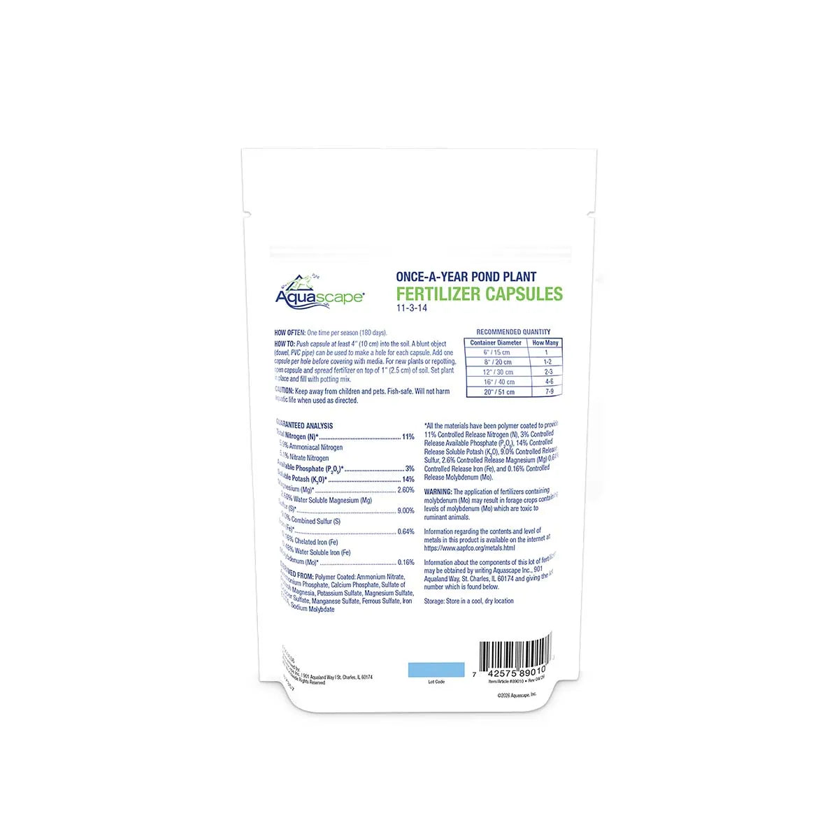 Once-A-Year Pond Plant Fertilizer Capsules (Qty 6) – image 6