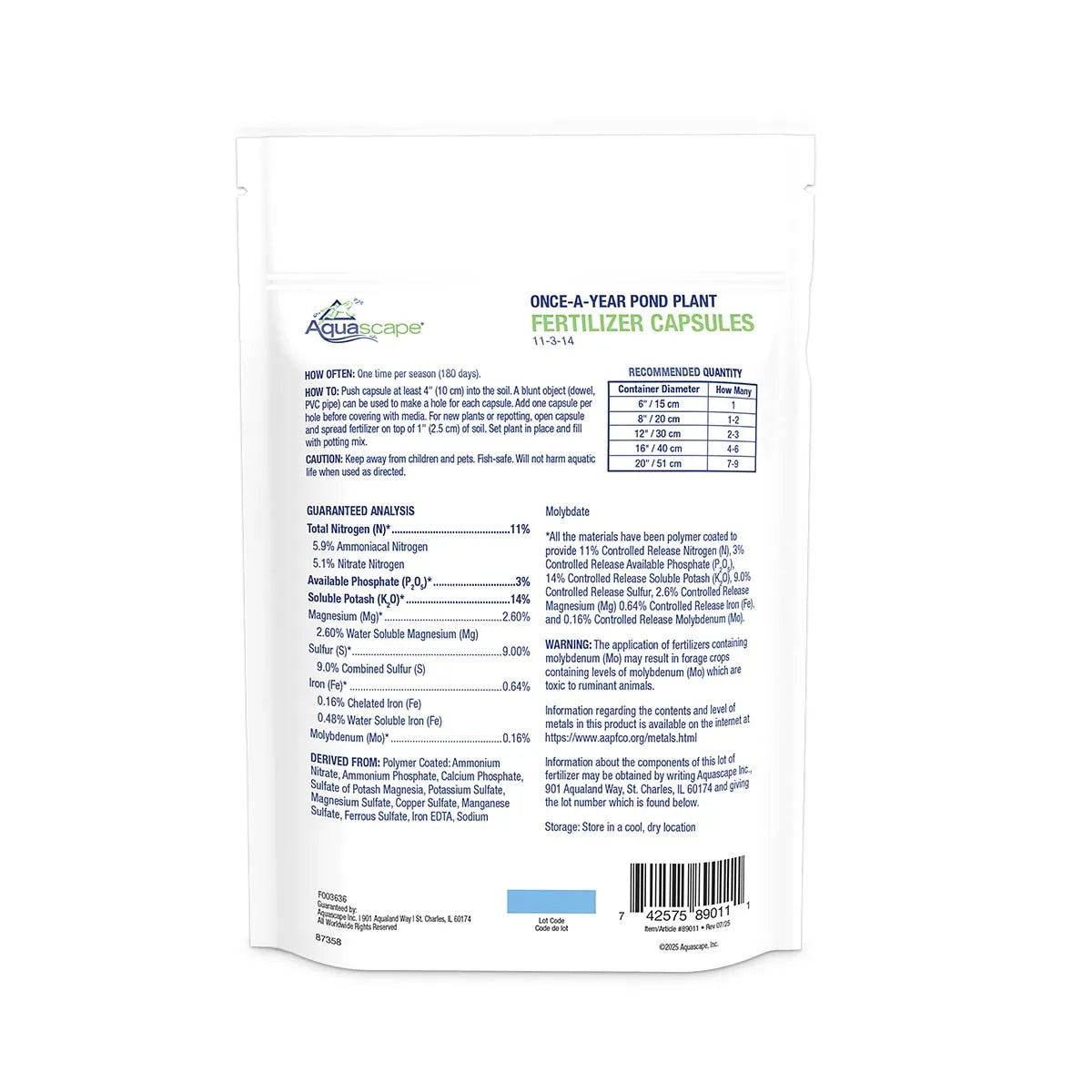 Once-A-Year Pond Plant Fertilizer Capsules (Qty 6) – image 8