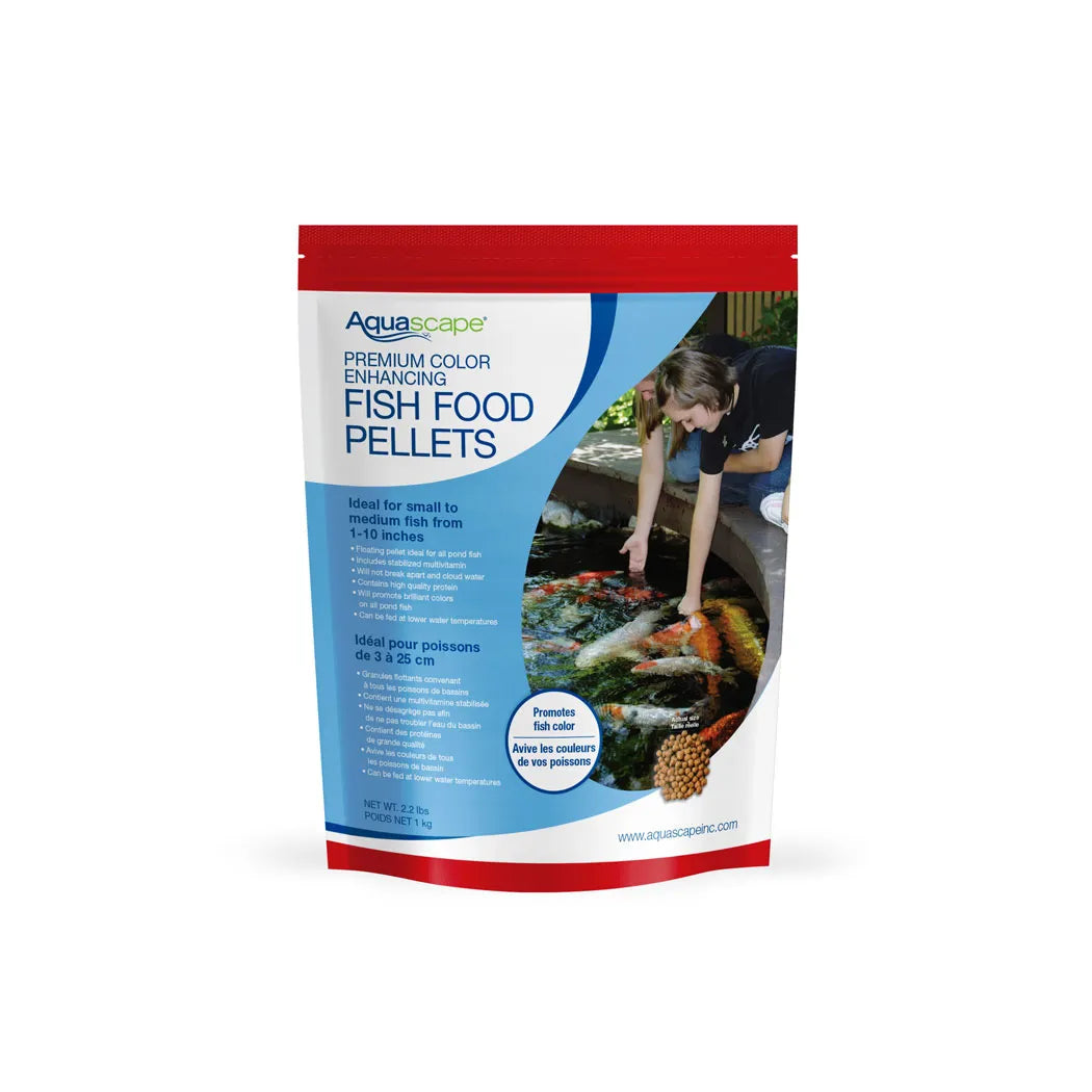 Premium Color Enhancing Fish Food - Small Pellets - 2.2 Lb / 1 Kg