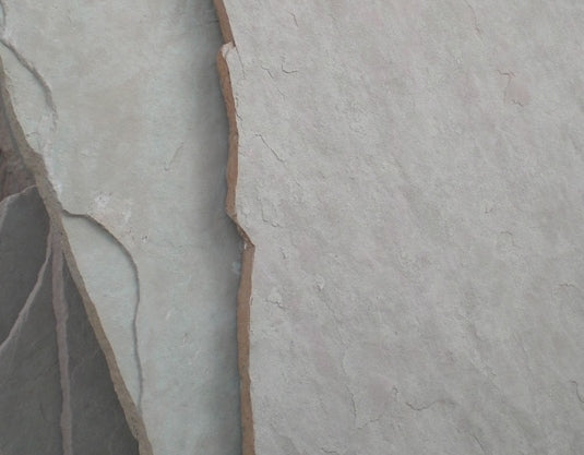 Arizona Oak Flagstone Standup 1-3/4" grade, large select flagstone slabs stood on edge and strapped for delivery