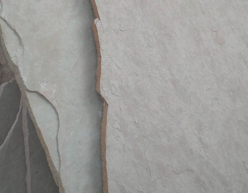 Arizona Oak Flagstone Standup 1-3/4" grade, large select flagstone slabs stood on edge and strapped for delivery