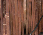 Arizona Sedona Flagstone Standup 1-1/4" grade, large select flagstone slabs stood on edge and strapped for delivery