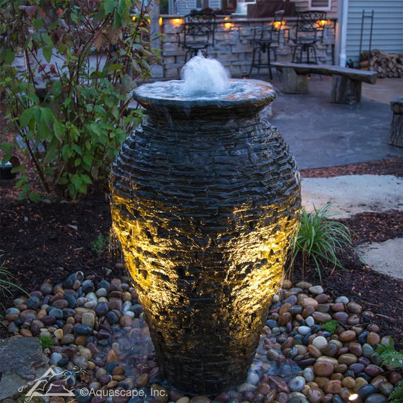 Stacked Slate Urn Fountain Kit - 45" H (114 Cm)