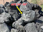 Black Lava Dark Star natural landscape boulders in the 24 to 30 inch size class