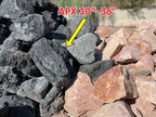 Black Lava Dark Star landscape boulders, 30 to 36 inch size