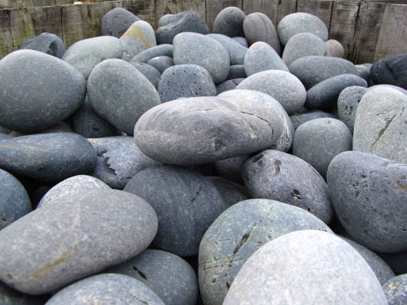 Black Mexican Beach Pebbles 6 inch - 9 inch