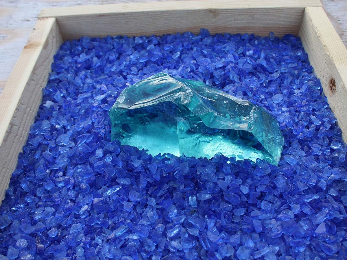 Chunky Aqua Landscape Glass