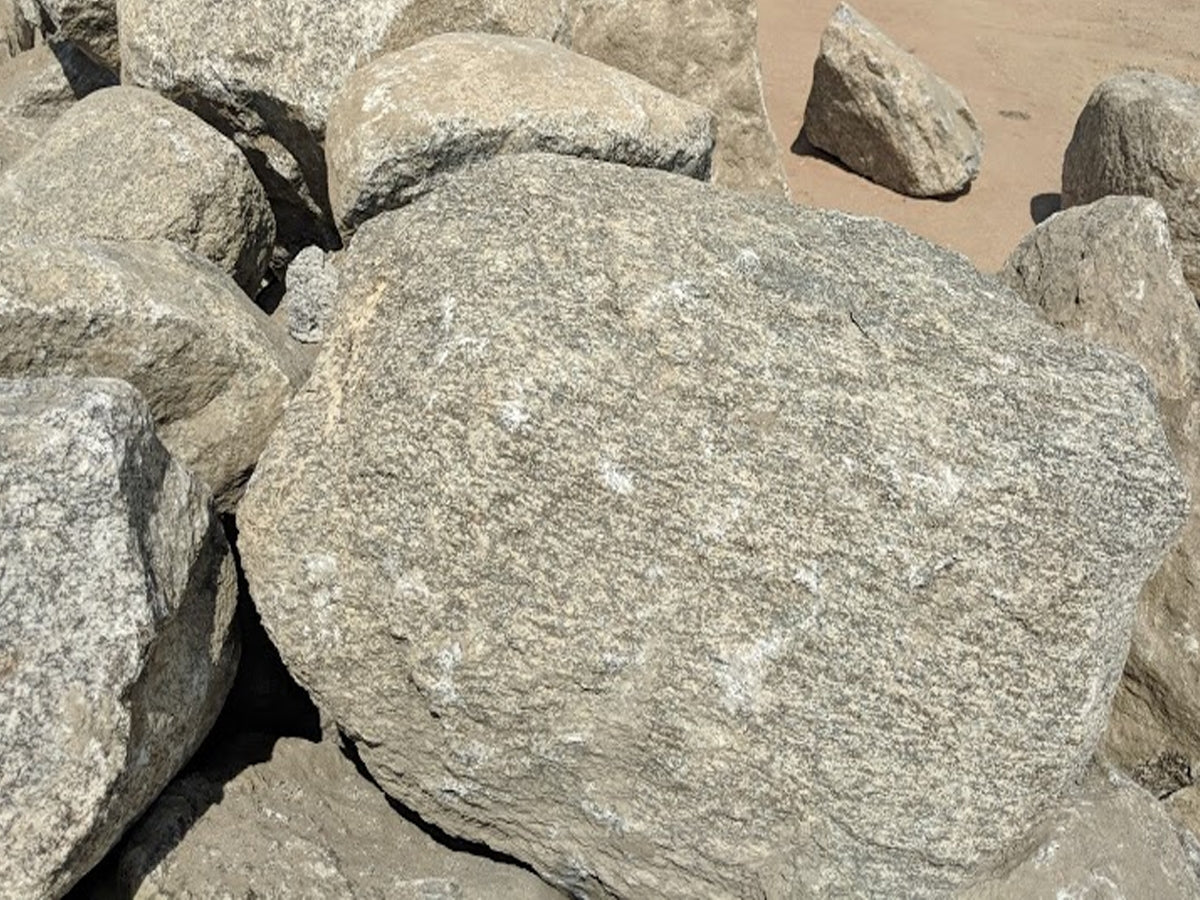 Cresta Grey Granite landscape boulders, 3 to 4 foot size