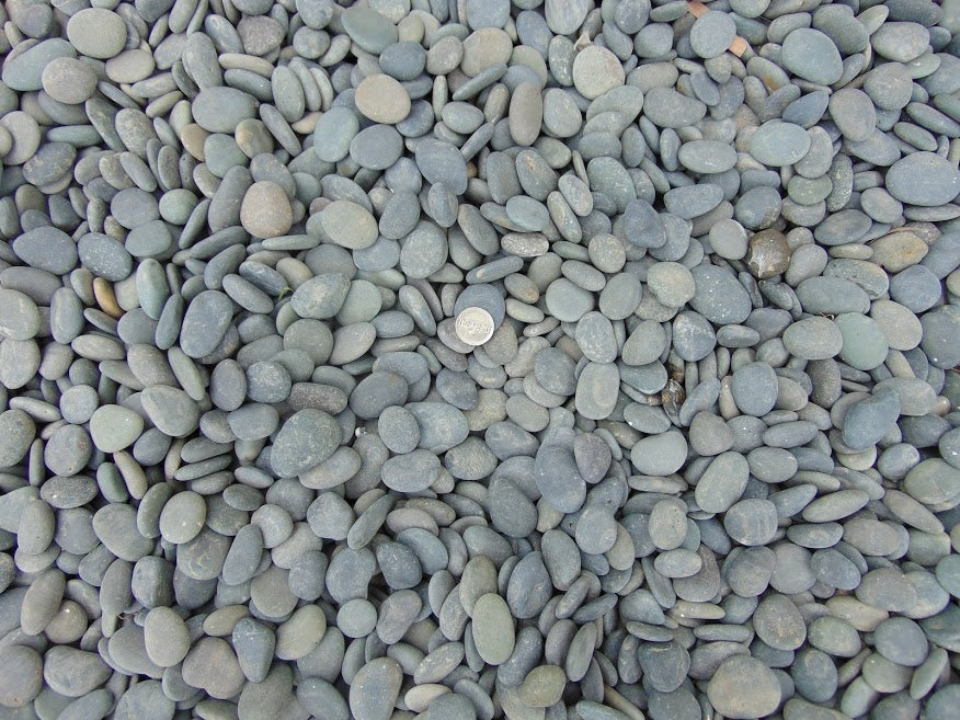 Mexican Black Beach Buttons, flat smooth black and grey beach pebbles