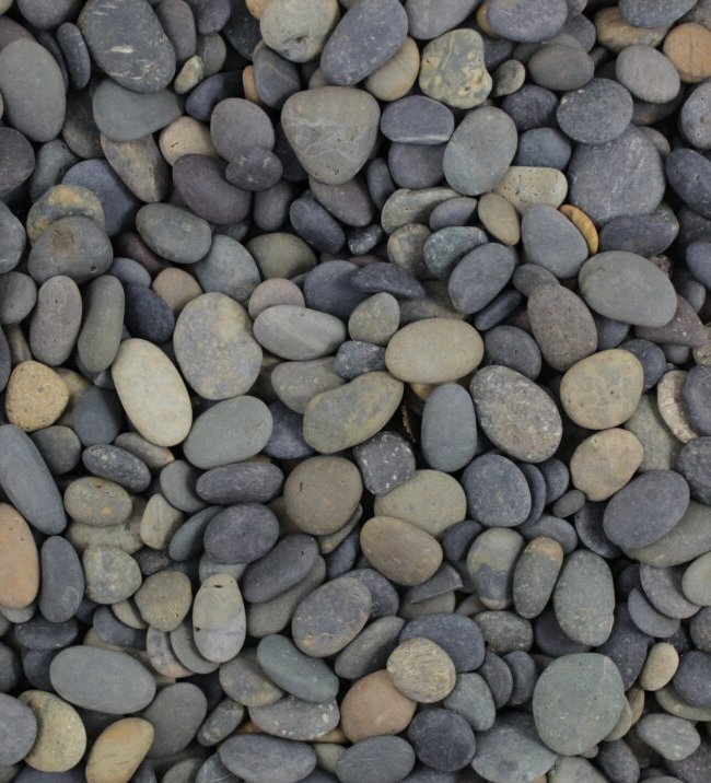 Mexican Mix Color Beach Buttons, flat grey, charcoal, tan and rust beach pebbles