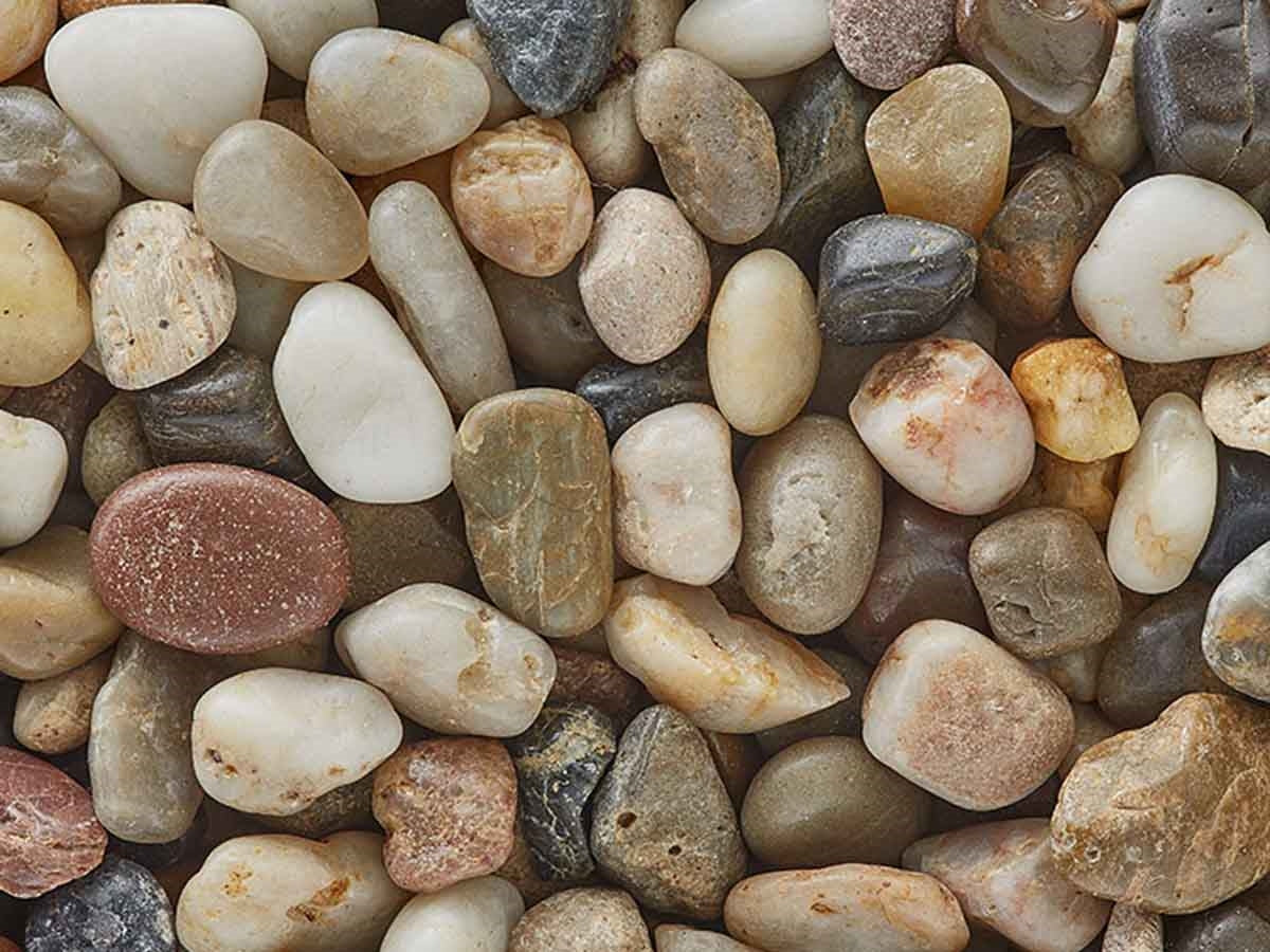 Mixed Colors Polished Pebbles, Mixed Colors Polished 3/8 50 Lb Bag