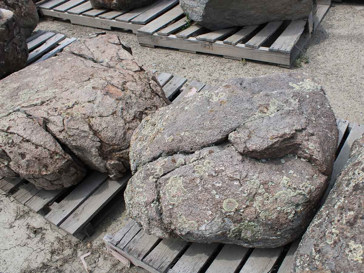 Montana Moss landscape boulders, 30 to 36 inch size