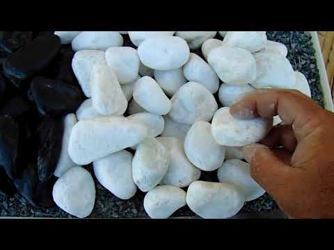 White Marble Pebbles and Black Polished Pebbles