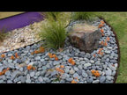 Buff Mexican and Black Beach Pebble Planterbed