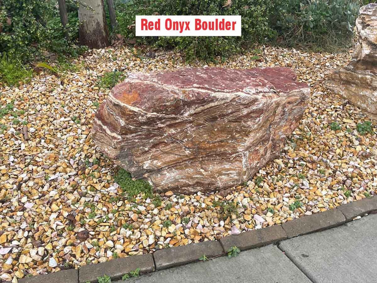 Red Rainbow Onyx landscape boulders