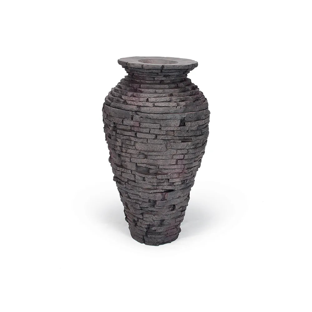 Stacked Slate Urn - 33.5" H (85 Cm)