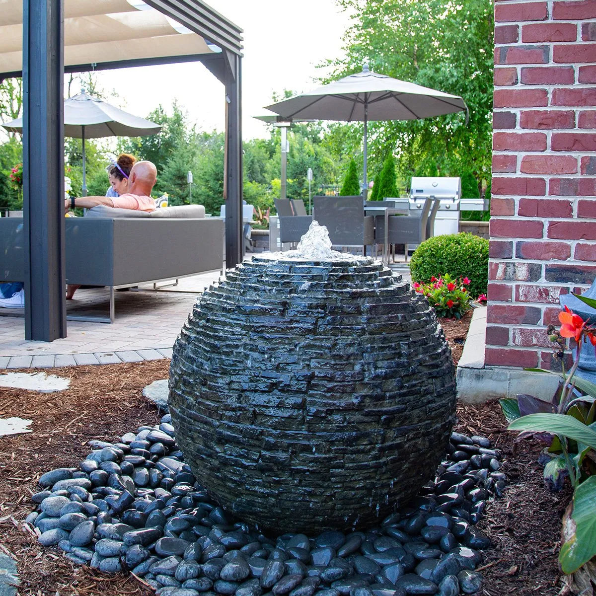 Stacked Slate Sphere - 18" Dia (46 Cm) – image 4