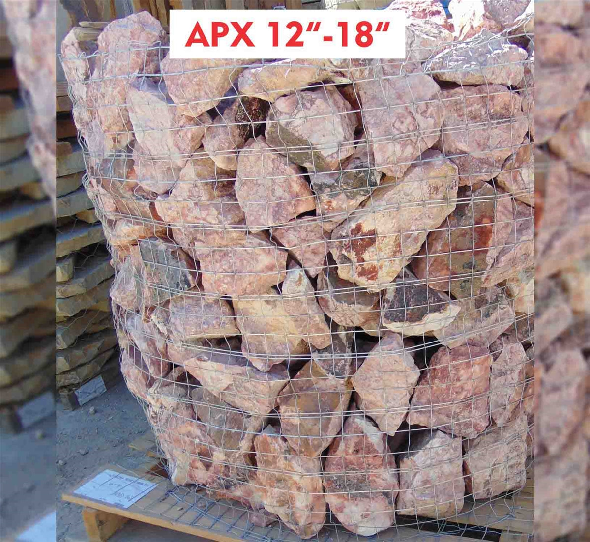 Tuscan Rose landscape boulders, 12 to 18 inch size