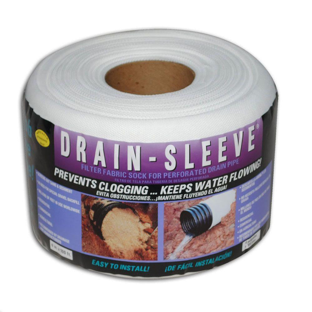 White Filter Fabric Sock 4 inch